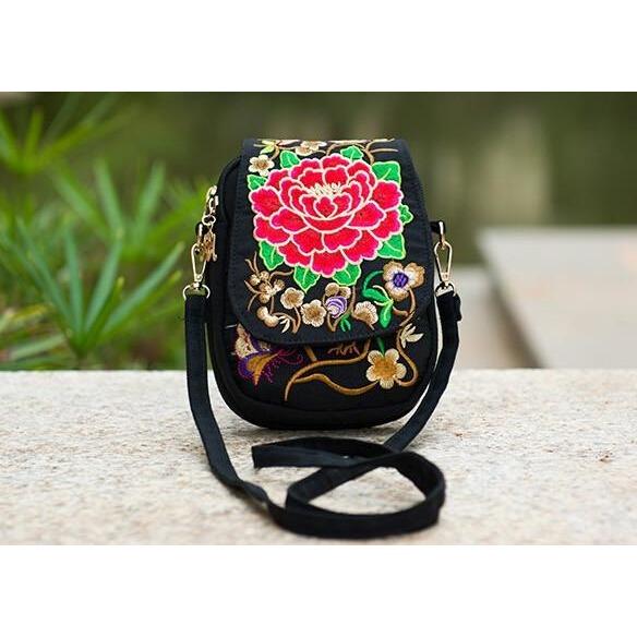 Embroidered Canvas Purse
