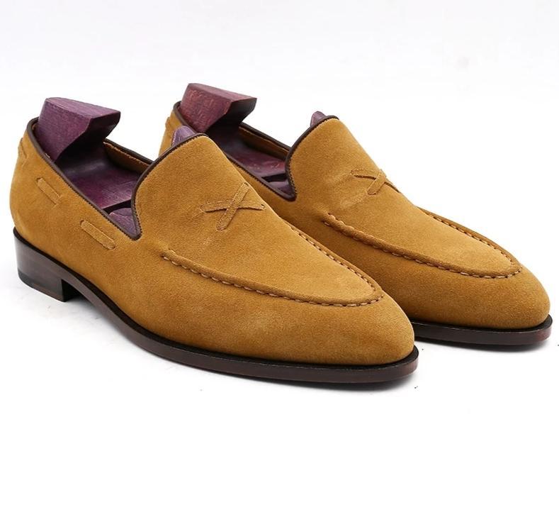 Breathable Casual Elegant Slip-on Flat Brown Boat Luxury Suede Shoes