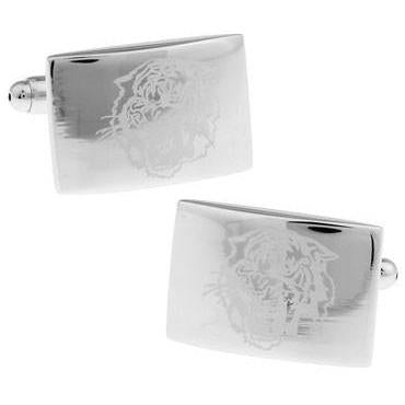 Silver Design Laser Cuff Links