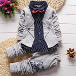 Jacket, Pant Button Letter Bow Babe 2PCS