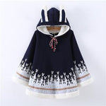 Rabbit Print Cape Hood with Bunny Ears