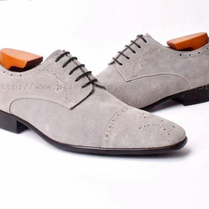 Semi-Brogues Bespoke Handmade Square Toe Shoe