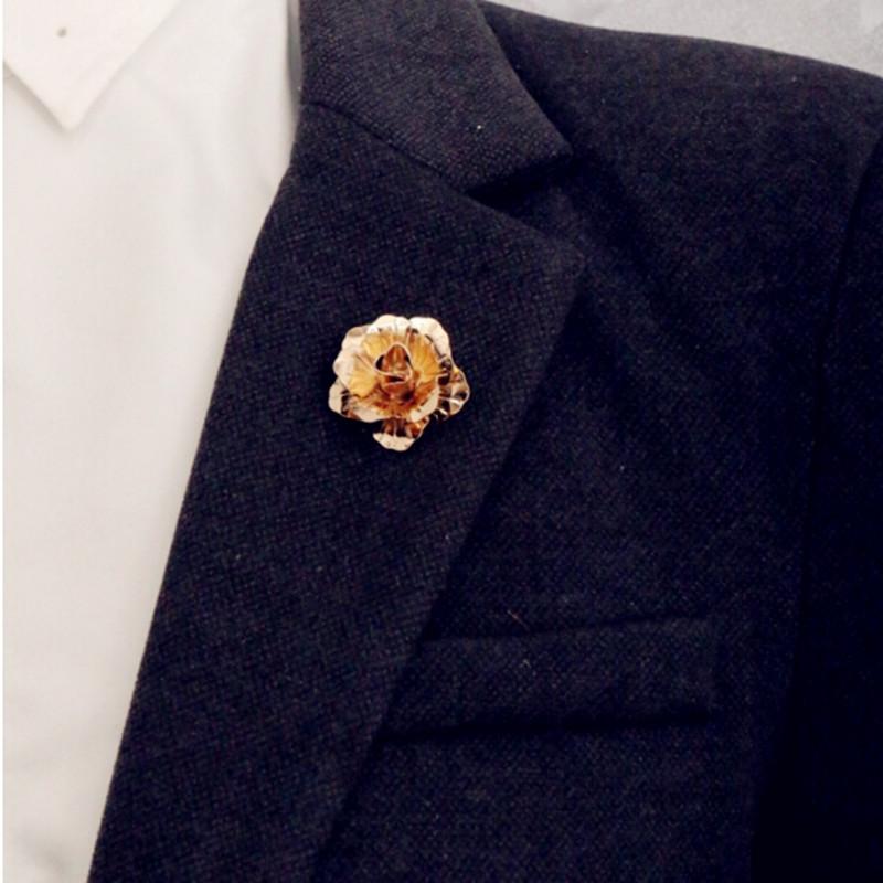 Brooches Rose Flower Button Pin