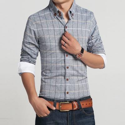 Slim Fit Plaid Shirt Long sleeve