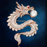 Brooches Dragon Crystal Suit Pin