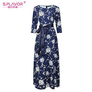 Russian Style Print Dress