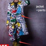 Graffiti Printing Long Coat