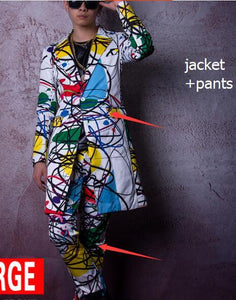 Graffiti Printing Long Coat