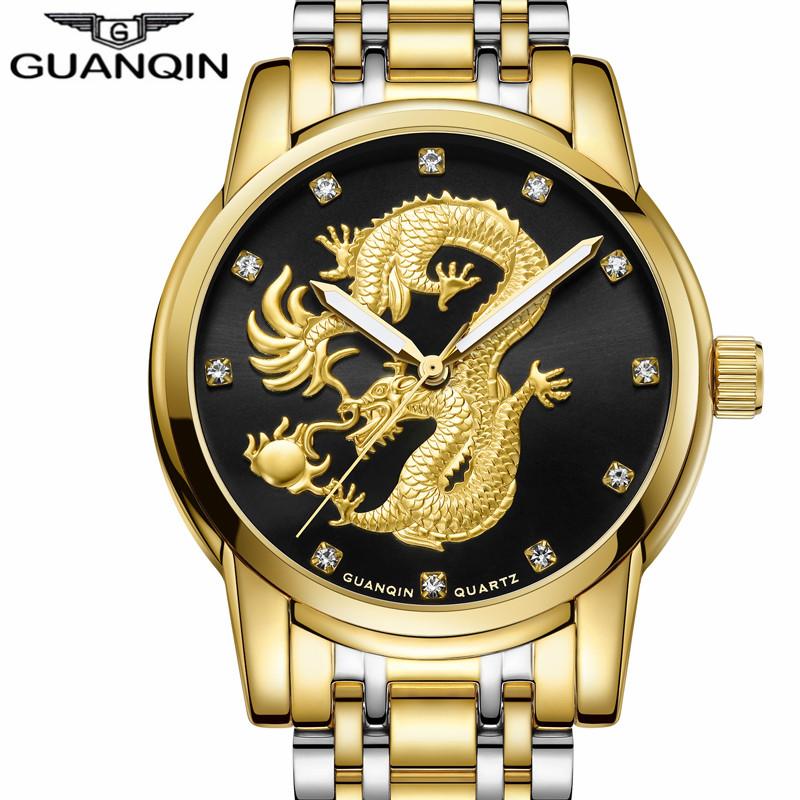 Luxury Gold Dragon Sculpture Quartz Watch