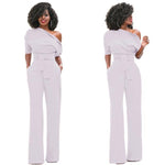 Elegant Solid Off Shoulder Overall