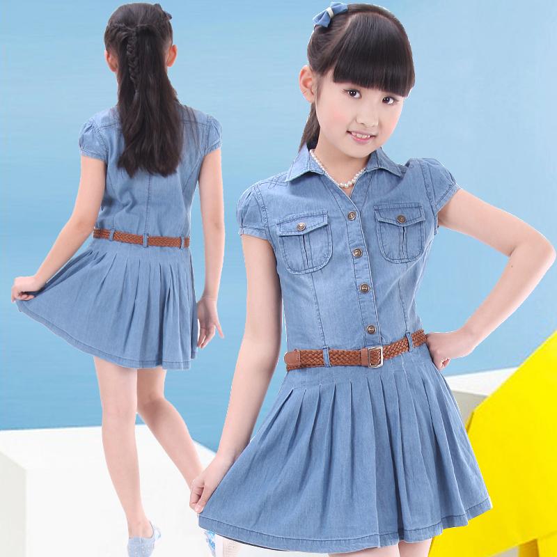 Mini Denim Pleated Dress