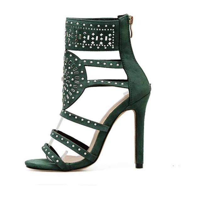 Sandals High Heels Rhinestone Gladiator