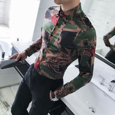 Camouflage Print Korean Shirt