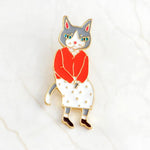 Brooches Rabbit/Fox/Cat Couple Enamel Pin