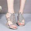 Sandals High Heel Diamond Silver