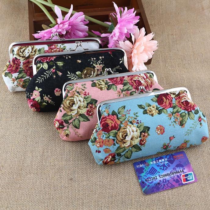 Exclusive Retro Vintage Flower Small Hasp Purse