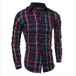 Plaid Slim Fit Casual Long Sleeve Shirt