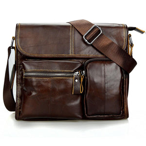 Fashion Oil Wax Vintage Leather Messenger Bag