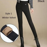Thick Stretch Warm Fleece High Waist Pencil Pant