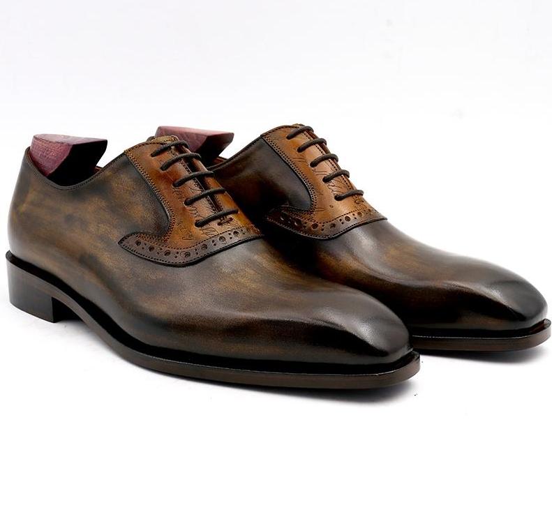 Oxford Patina Olive Matching Brown Shoe