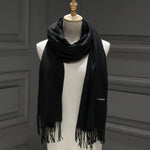 Solid Color Cashmere Scarves with Tassel