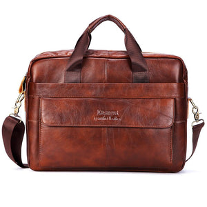 Large Leather 16" Laptop Briefcase Bag