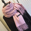 Solid Color Cashmere Scarves with Tassel