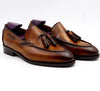 Bespoke Blake Stitch Handmade Patina Brown Tassels Slip-on loafer